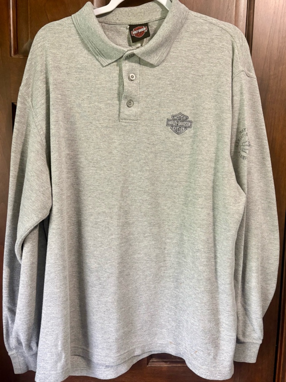 Harley-Davidson Men’s Heather Gray Long Sleeve Polo